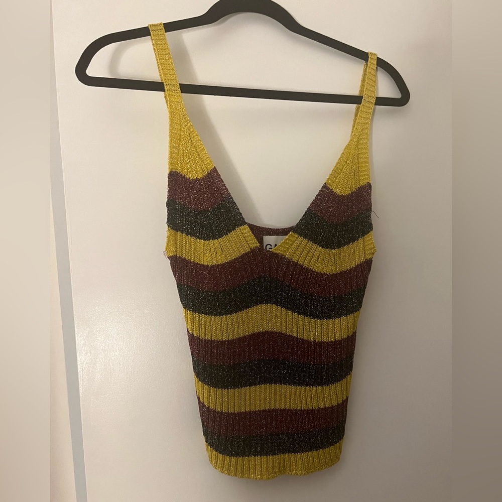 Ganni - S - Lurex Knit Tank Top